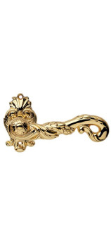 Дверная ручка LINEA CALI на фигурной розетке POESIA 1395 RO 015 OZ золото 24K глянцевое
