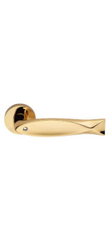 Дверная ручка LINEA CALI на круглой розетке FISH CRYSTAL 700 RO 023 OZ золото 24K глянцевое