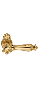 Дверная ручка LINEA CALI на фигурной розетке ZAARA 1535 RO 015 OZ золото 24K глянцевое