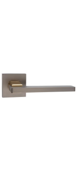 Дверная ручка на квадратном основании ORO&ORO 927-13 Titanium/GP титаниум / латунь блестящая