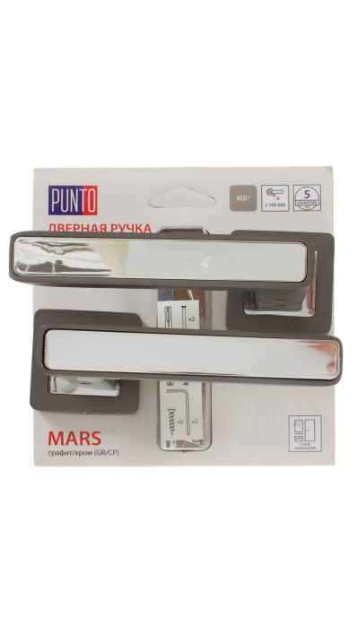 Дверная ручка PUNTO MARS QR/HD GR/CP-23 графит/хром