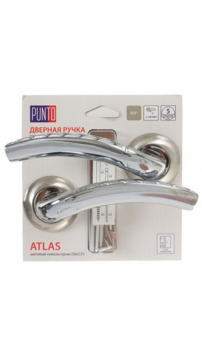 Дверная ручка PUNTO ATLAS TL/HD SN/CP-3 матовый никель / хром