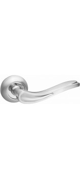 Ручка дверная на круглом основании TIXX DH 208-08 Клементина SN/NP матовый никель / никель блест