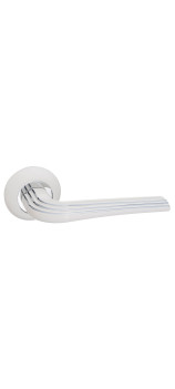 Дверная ручка RENZ на квадратной розетке Терамо INDH 429-08 MSW/CP матовый супер белый/хром блестящий