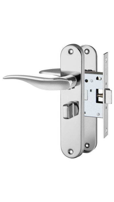 Защелка межкомнатная врезная в комплекте с ручкой FUARO SET F3016 CP