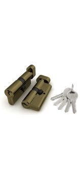 Цилиндровый механизм FUARO с вертушкой 100 ZM 70 mm (30+10+30) AB бронза 5 кл.