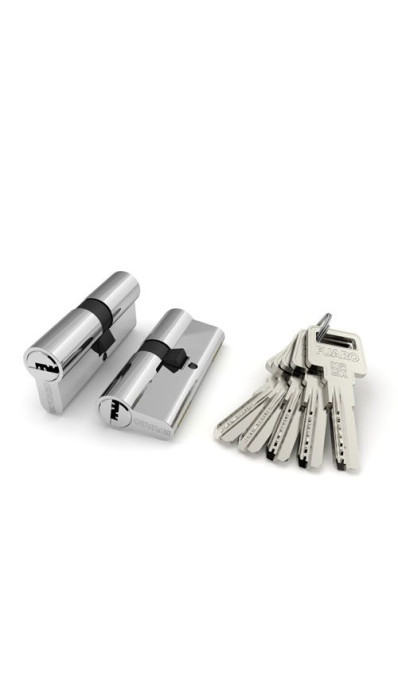 Цилиндровый механизм FUARO R600/100 mm (45+10+45) CP хром 5 кл. Цилиндровый механизм FUARO R600/100 mm (45+10+45) CP хром 5 кл.