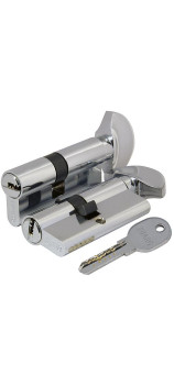 Цилиндровый механизм FUARO 100 DM/RC 80 mm (35+10+35) CP хром