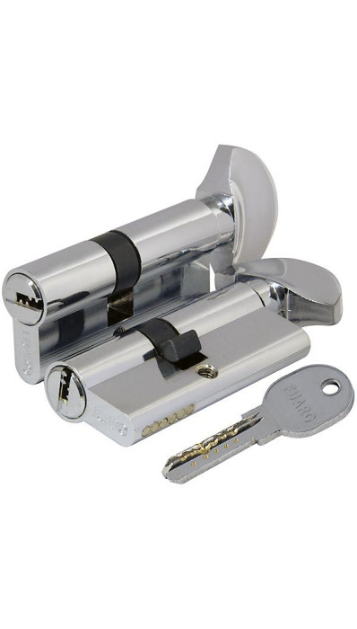 Цилиндровый механизм FUARO 100 DM/RC 80 mm (35+10+35) CP хром