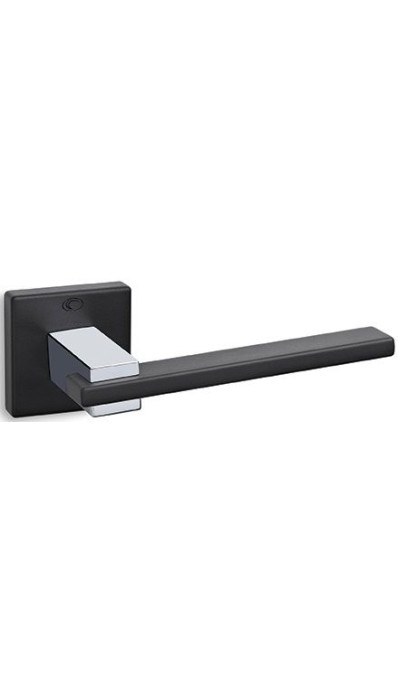 Дверная ручка Convex 745R матовый черный/полированный хром